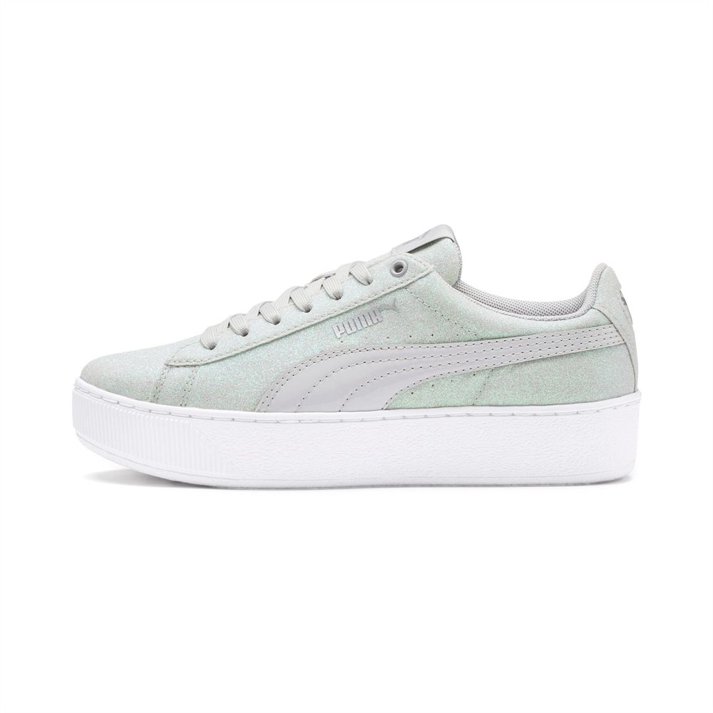 Puma Vikky Platform Glitz Lány Sportcipő - Szürke Lila ( Hungary - DCTXU0254 )